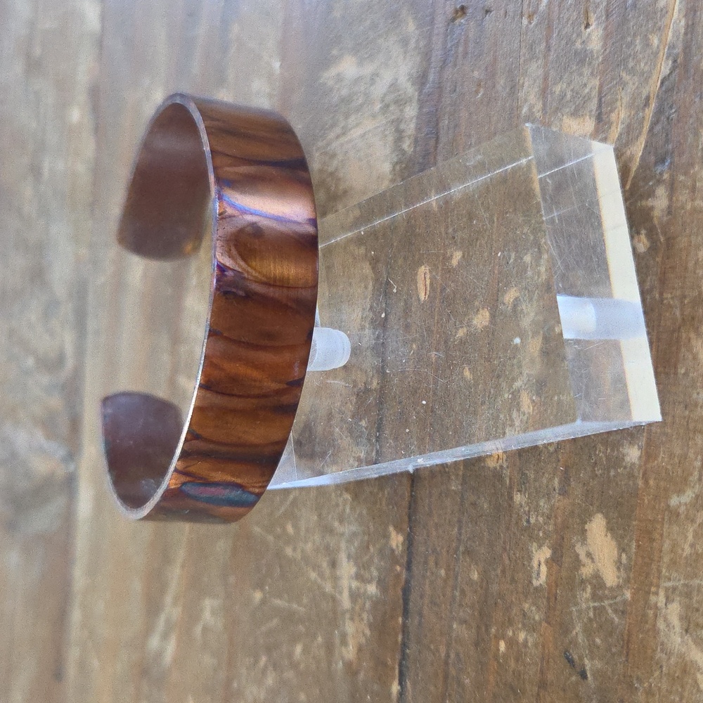 Multi Colored Flame Painted Cuff Bracelet - image 1